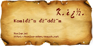 Komlós Ádám névjegykártya