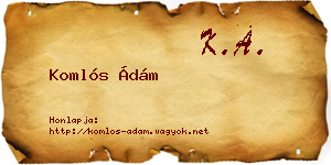 Komlós Ádám névjegykártya